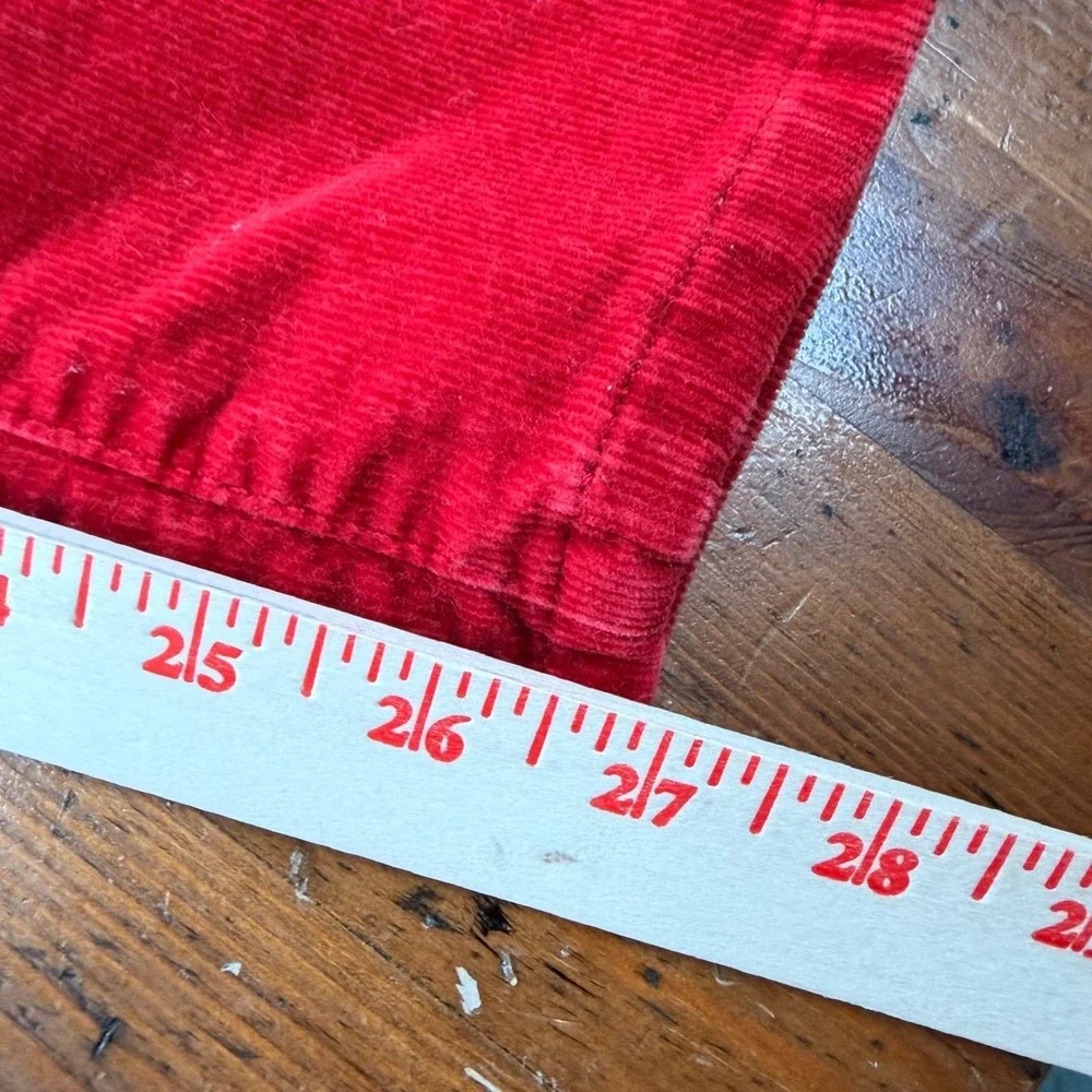 Talbots Simply Flattering 5-Pocket Corduroy‎ Pants Red Petite Size 12P Straight